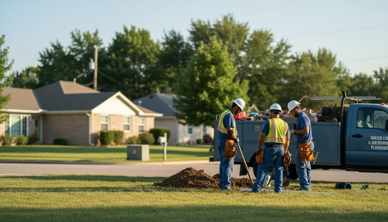 Residential water line and bathroom plumbing service in Reasnor, IA